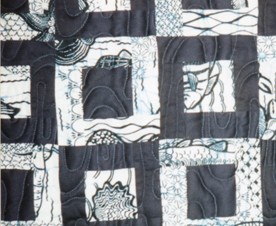 Indigo Sea, detail of quilting